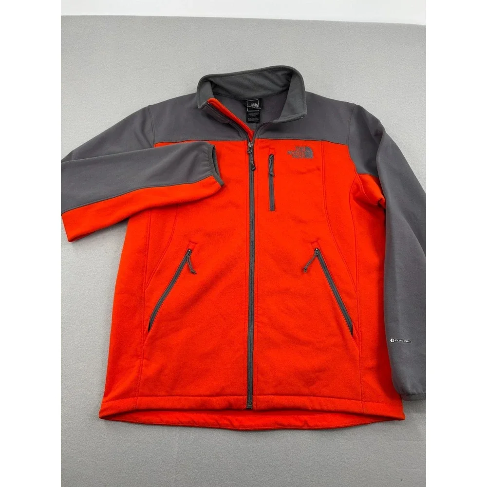The North Face Softshell Full Zip Jacket Mens L Orange Gorpcore Windwall Hiking